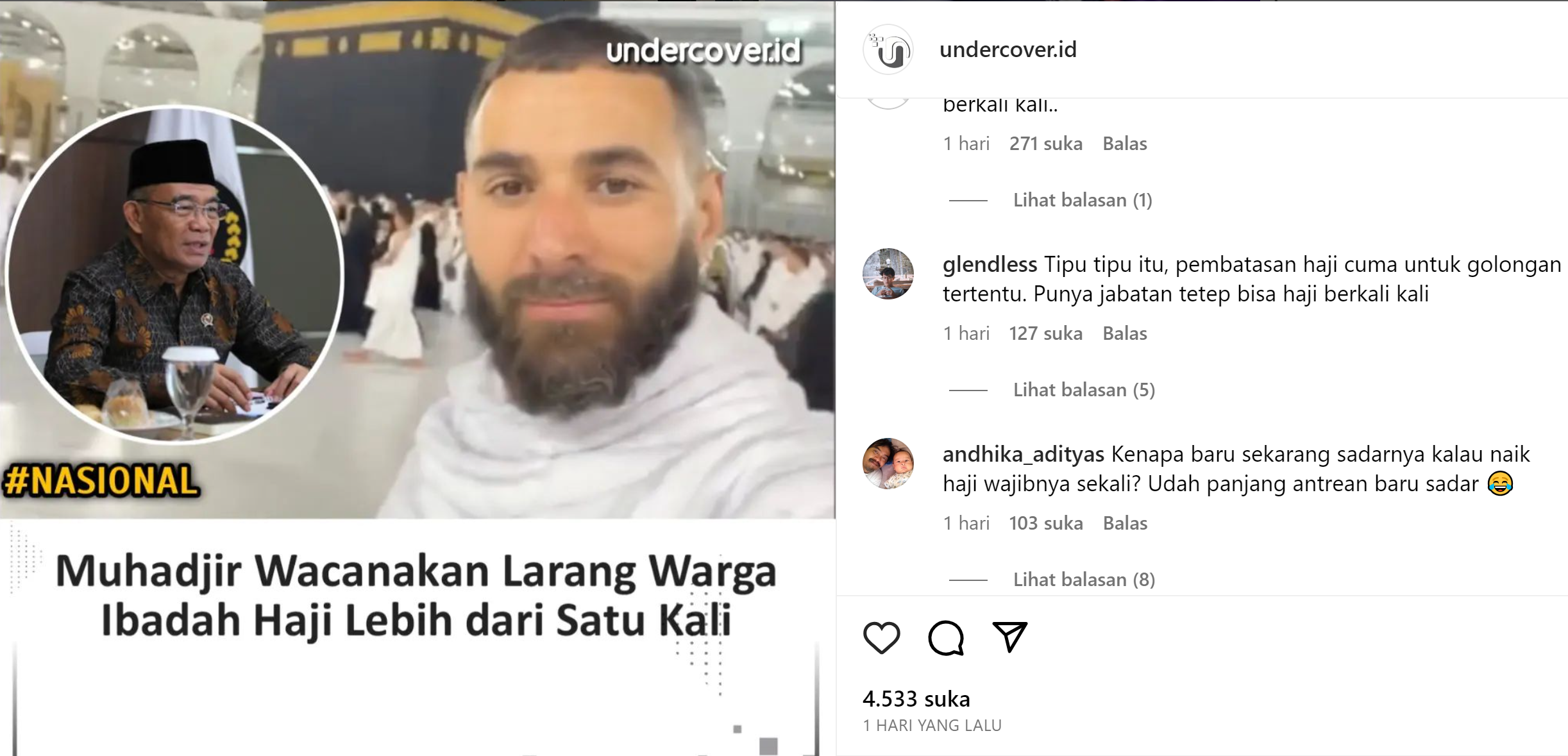 tangkapaln layar instagram @undercover.id