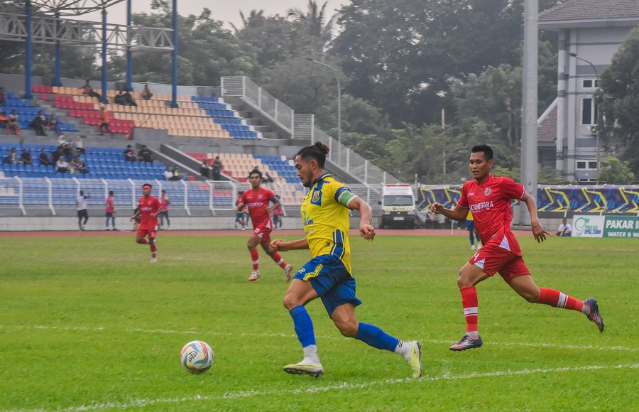 Persikota Tangerang pada lanjutan Liga 3 Nasional berhadapan dengan Kartanegara FC asal Kalimantan Timur di stadion Benteng reborn, Jumat, 3 Mei 2024. Hasil akhir pertandingan Persikota berhasil unggul 1-0.