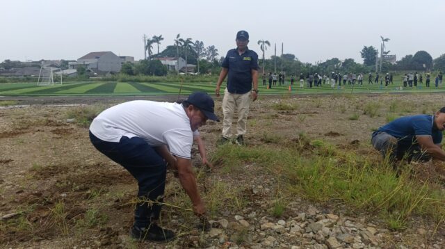 Jelang Popda XI Banten, Pejabat di Dispora Kota Tangerang Cabuti Rumput