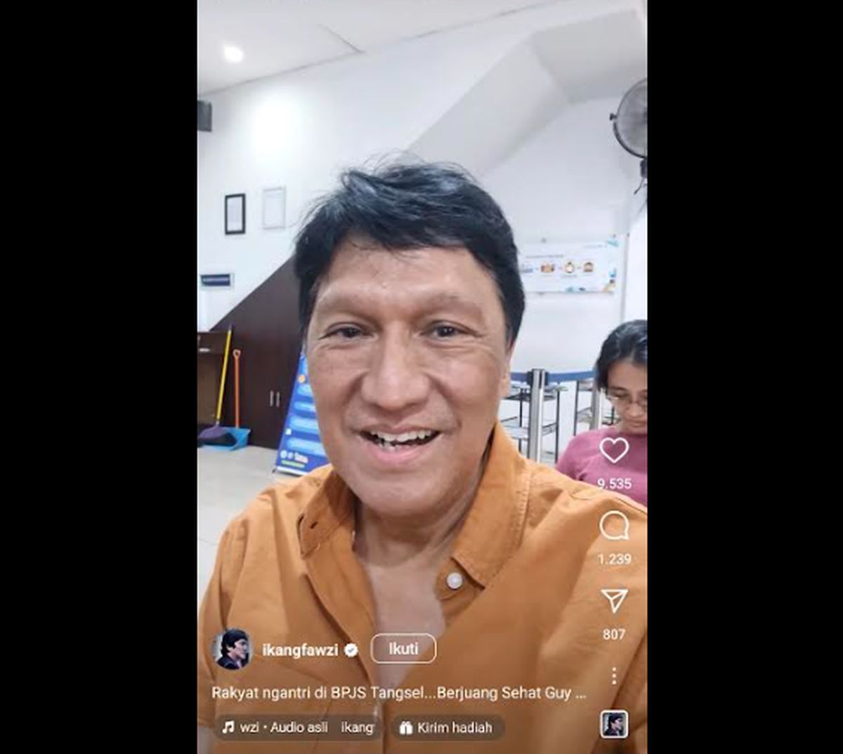 tangkapan layar IG Ikang fazie l Ikang Fawzi antre pelayanan BPJS Kesehatan (Foto: Tangkapan layar/IG Ikangfawzie