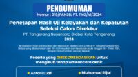 Empat Kandidat Direktur PT TNG Kota Tangerang akan Masuk Tahap Wawancara Akhir