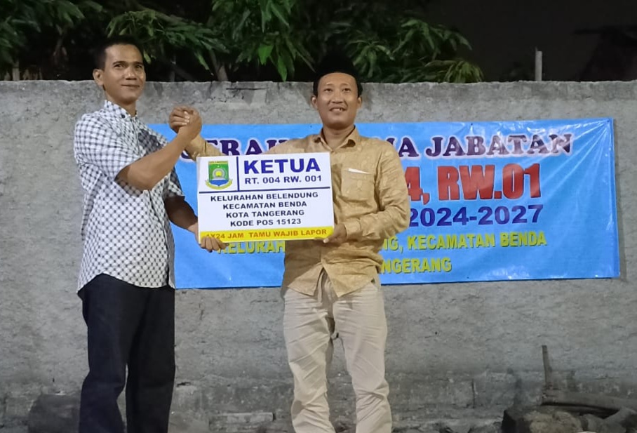Serah Terima Jabatan Ketua RT 04/01 Kelurahan Belendung Periode 2024-2027