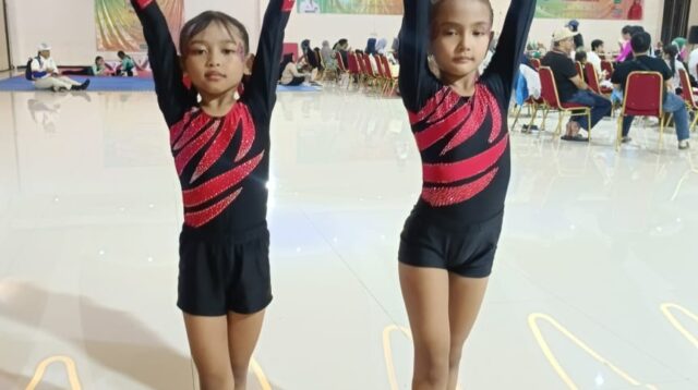 Atlet Muda Kota Tangerang, Reveline dan Amanda, Tunjukkan Semangat di Ajang Gymnastik