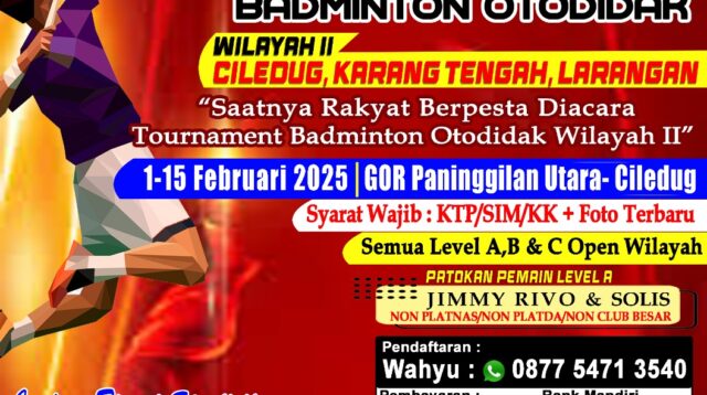 Hadiah Jutaan Rupiah! Daftarkan Dirimu di Open Turnamen Badminton Otodidak Tangerang