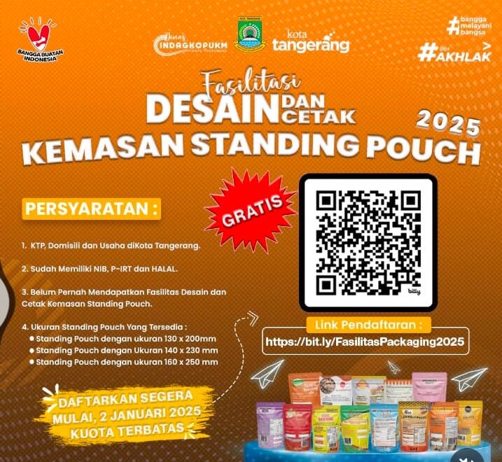 Gratis! Disperindagkop UKM Kota Tangerang Fasilitasi Desain dan Cetak Kemasan
