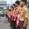 Pelaksanaan Karya Bakti Lebaran 2025 oleh Gerakan Pramuka Kwartir Ranting Tangerang di Posko Polsek Tangerang, di Jalan Ki Samauan, Kota Tangerang