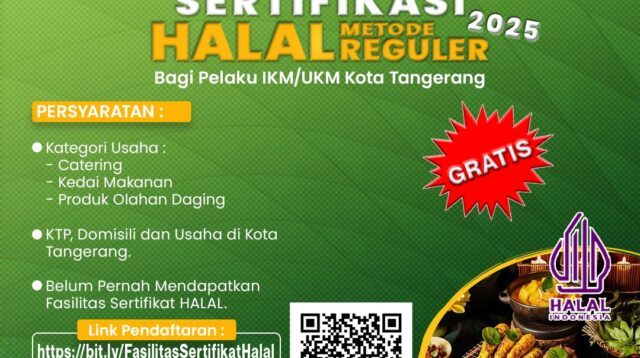 Dukung UMKM Naik Kelas, Pemkot Tangerang Buka Pendaftaran Sertifikasi Halal dan Higiene