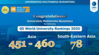 Universitas Multimedia Nusantara Raih QS Rank Asia 451 - 460 dan Ranking 78 di Asia Tenggara