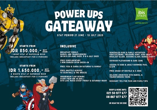 Power Ups Gateaway: Menginap saat Liburan Sekolah Bertema Superhero di ibis Styles Serpong BSD City Power Ups Gateaway: Menginap saat Liburan Sekolah Bertema Superhero di ibis Styles Serpong BSD City
