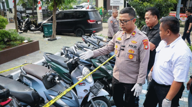 Sindikat Curanmor Asal Rumpin Dibongkar Polsek Pinang, 10 Motor Diamankan