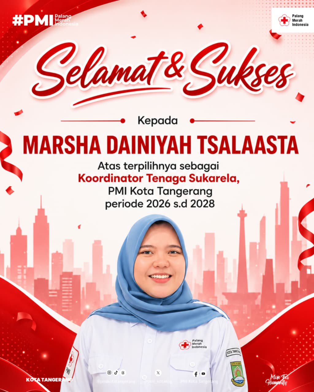 Mewakafkan Diri untuk Kemanusiaan, Marsha Dainiyah Siap Bawa Relawan TSR PMI Lebih Berkarakter