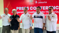 Ketua PWI Jaya, Kesit B. Handoyo saat konferensi pers Lomba Karya Jurnalistik Mohammad Hoesni Thamrin (MHT) 2026 di Sekretariat PWI Jaya, Jakarta Pusat (10/6/2026).