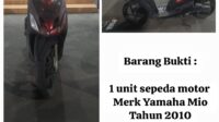 Residivis Curanmor Dibekuk Polsek Cipondoh, Motor Curian Dipilok demi Hilangkan Jejak