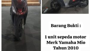 Residivis Curanmor Dibekuk Polsek Cipondoh, Motor Curian Dipilok demi Hilangkan Jejak