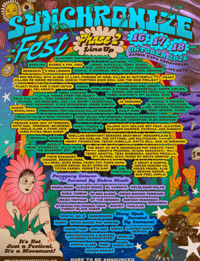 Synchronize Fest 2026 Digelar 16–18 Oktober, Hadirkan Kolaborasi Musik dan Gerakan Budaya Synchronize Fest 2026 Digelar 16–18 Oktober, Hadirkan Kolaborasi Musik dan Gerakan Budaya