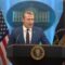 Menteri Pertahanan Amerika Serikat Pete Hegseth dalam konferensi pers di Gedung Putih, Washington DC, 6 April 2026.(XINHUA/LI YUANQING)