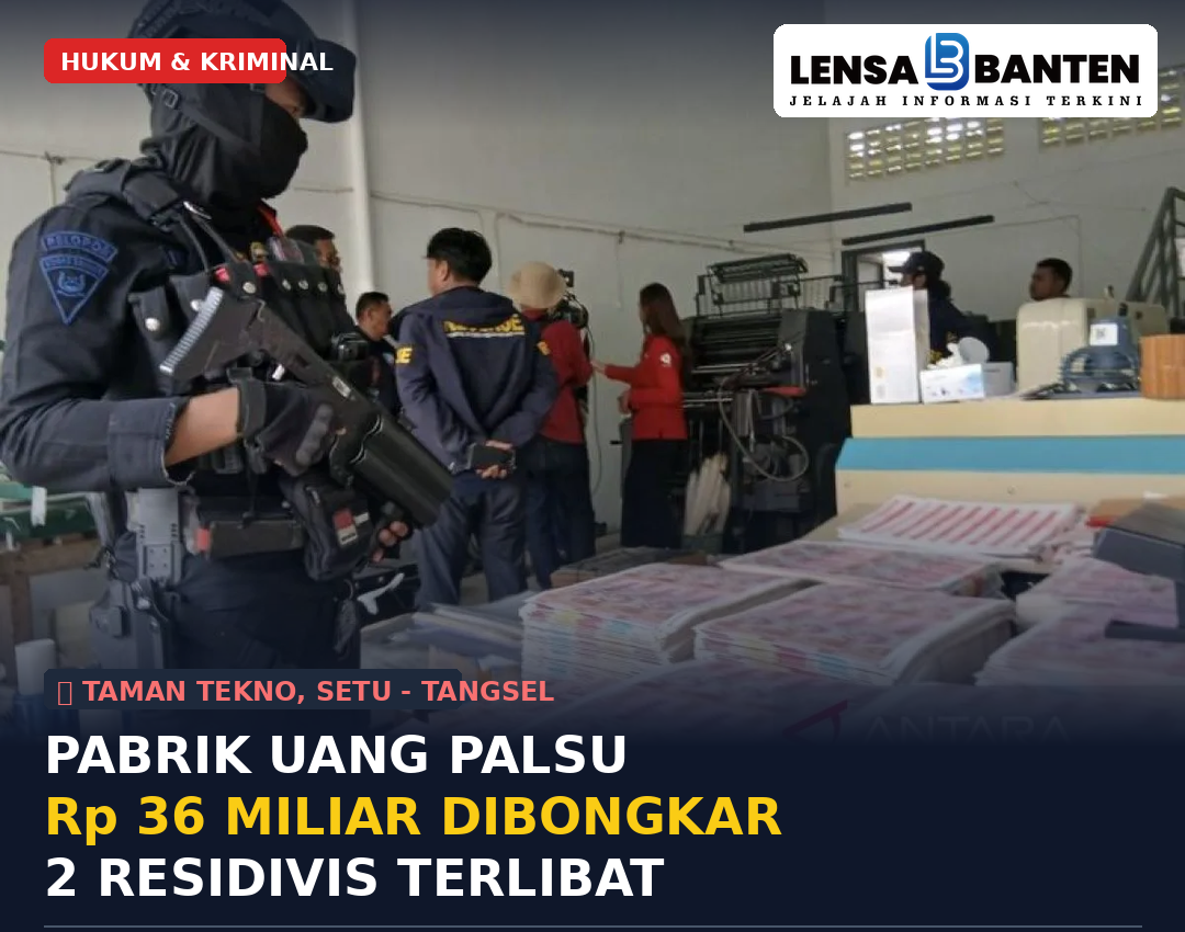 Polda Metro Jaya Bongkar Pabrik Uang Palsu di Tangsel, Rp36 Miliar Disita