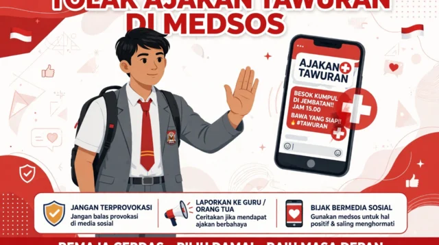 Ilustrasi anti-tawuran - Tolak Ajakan Tawuran di Medsos