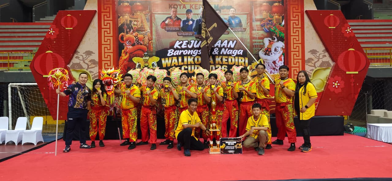 Tim Naga Kong Zi Miao Barongsai Kota Tangerang Sabet Emas di Kediri Cup 2026